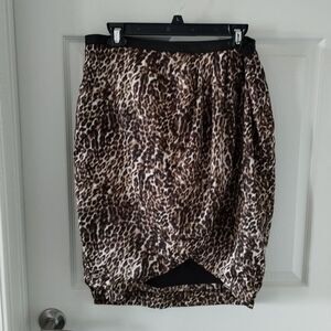 Worthington Leopard Print Wrap Skirt Size 14